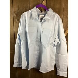 Women's Kut From The Kloth Large Light Blue Long Sleeve Button Up